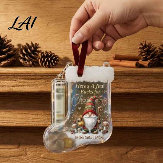 Ornament for Christmas Tree Cash Gift Stocking Money Holder Hanging Ornament Unique Acrylic Keepsake Xmas Decoration Fun Secret Santa Present