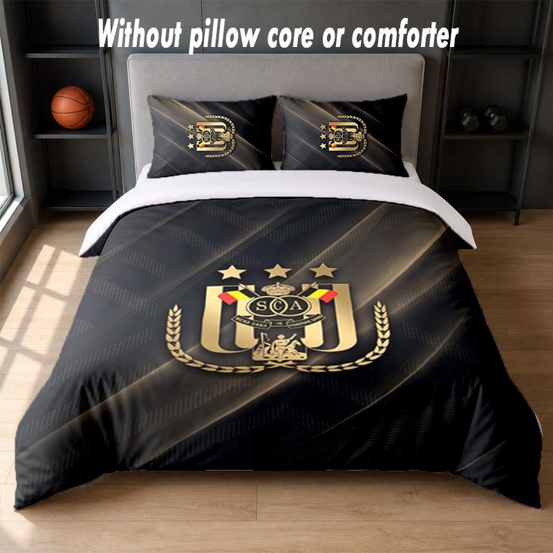 Anderlecht FC Design Bed Bedding Set 1 Duvet Cover + 2 Pillowcases Soft Breathable Household Bed Linens