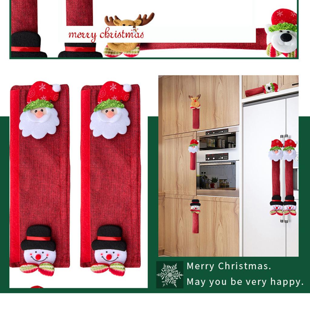 New Christmas Decoration Items: Creative and Cute Home Refrigerator Handles, Gloves, Microwave Oven Covers
