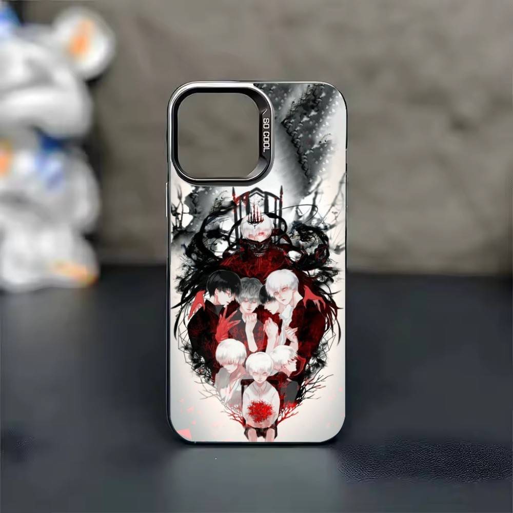 Обои Tokyo G-Ghoul Чехол для телефона Для iPhone 17 16 15 14 13 12 11 Pro Max Plus Серебряный конфетти Матовый чехол