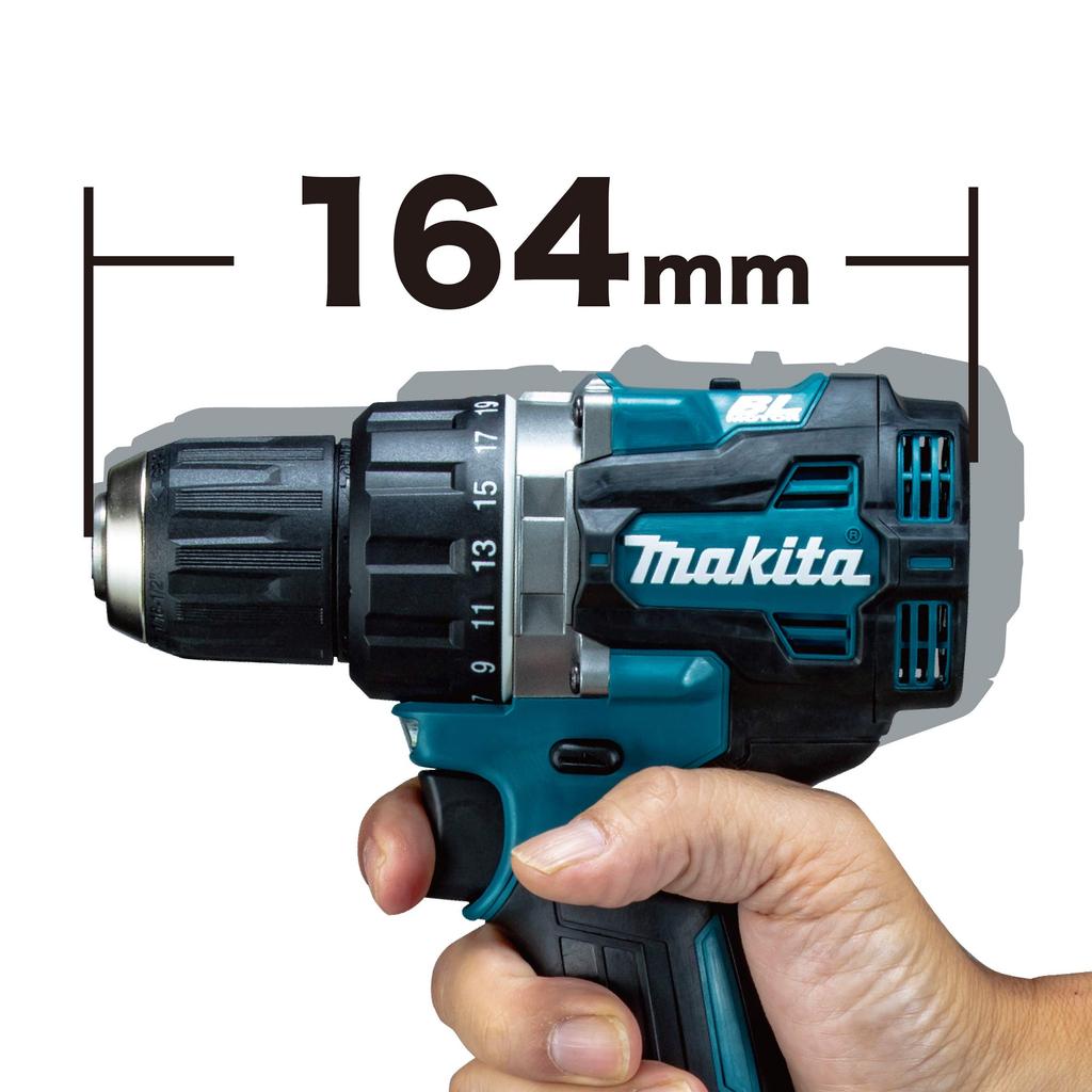 Makita DF002GRDXB Cordless Driver Drill 40V max with 2 and Case (Black) 2.5Ah Batteries, Charger,