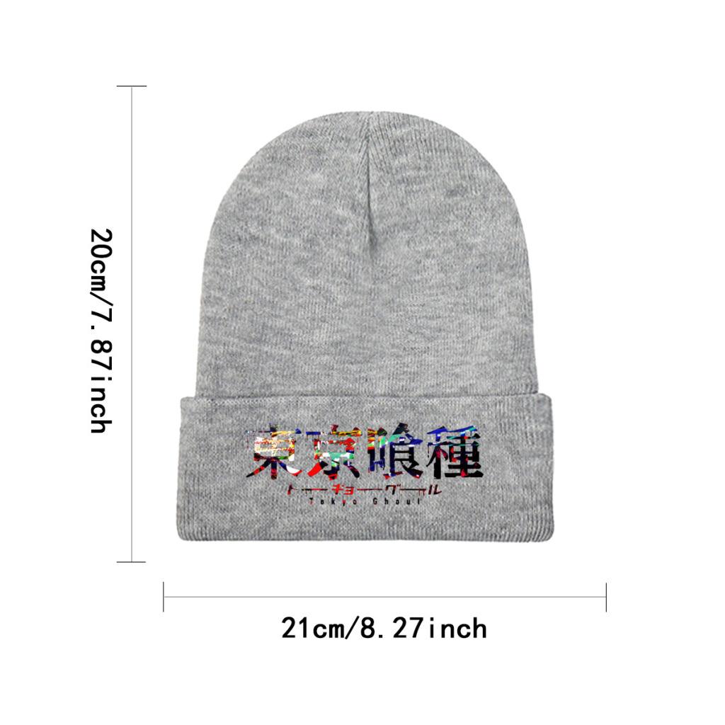Токийский Гуль Вязаная Шапка Шапки Зимние Шапки Теплая Полиэстер Повседневная Кепка Унисекс Женская