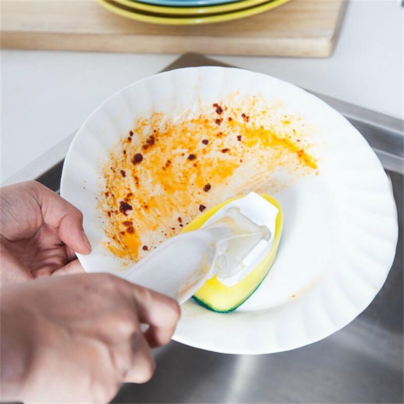 Чистящая щетка Скруббер Кухонный дозатор мыла Ручка Многоразовые продукты Инструмент для мытья посуды Сменная губка Кухонный органайзер