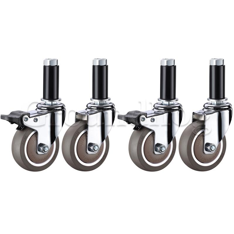 4 шт. ролики с расширяющимся стержнем, резиновое колесо из ТПЭ, встроенный шарикоподшипник для круглой трубы 22-28 мм, коммерческие кухонные столы