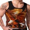 Lion Pattern Fashion Men's Vest Summer Casual Breathable Refreshing Gym Exercise T-Shirt Vest New Men's Running Sports