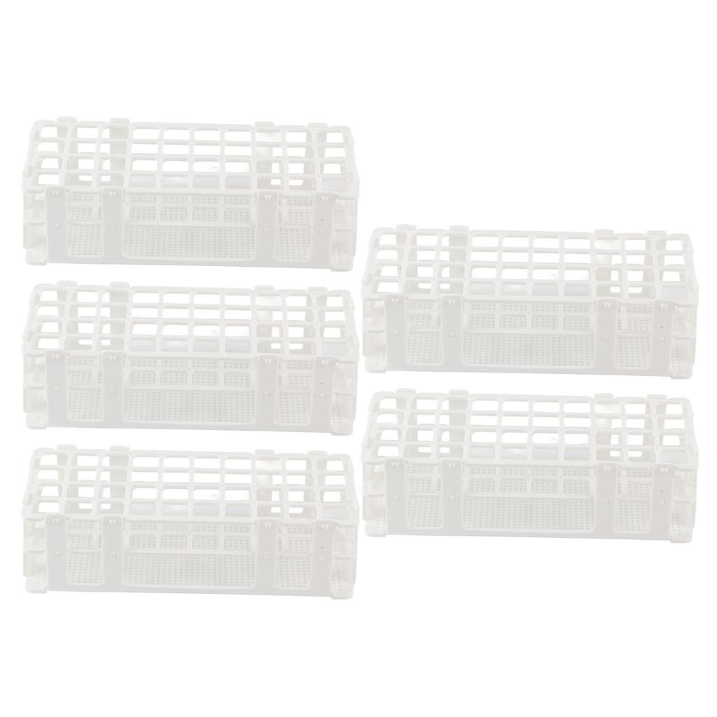5Set 40‑Hole Plastic Test Tube Rack Assembled Detachable Sample Bottle Rack Holder for Laboratory 20x20mm