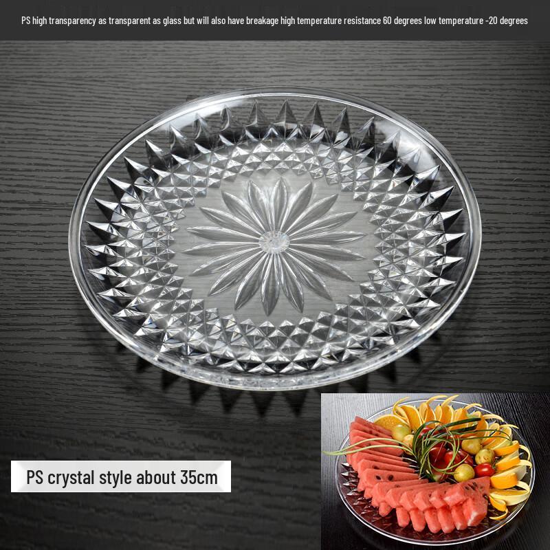 Zhaoran 35cm Transparent Acrylic Fruit Plate