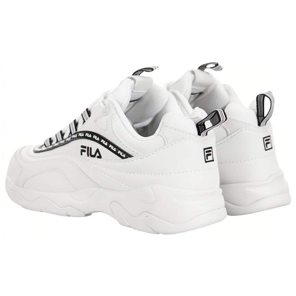 Fila Ray Повтор Кожа Удобные Универсальные Низкие Кроссовки Папы Женские кроссовки Черный Белый 5RM00816_112