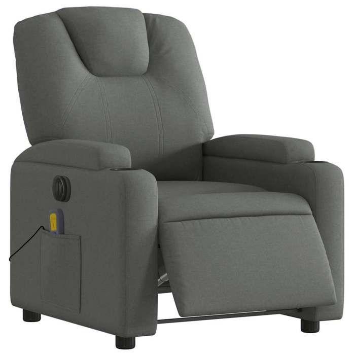 VidaXL Electric Massage Recliner Dark Grey Fabric 3204357