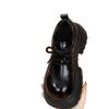 Height-increasing Thick-soled Leather Shoes for Women, Retro Shoes with Large Heads