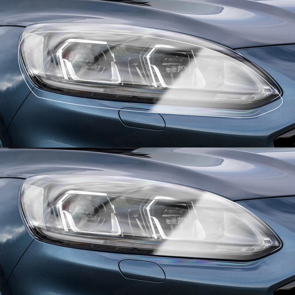 Виниловая пленка с высоким глянцем для Ford Kuga/Escape 2020-2026, защитная пленка для фар автомобиля, дымчато-черная, с защитой от царапин, предварительно вырезанная