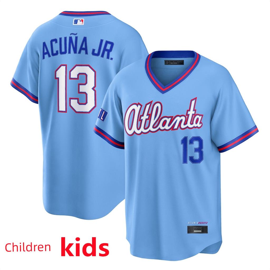 2026 Atlanta Braves Atlanta Braves 13 # Acunajr Children's Baseball Jersey