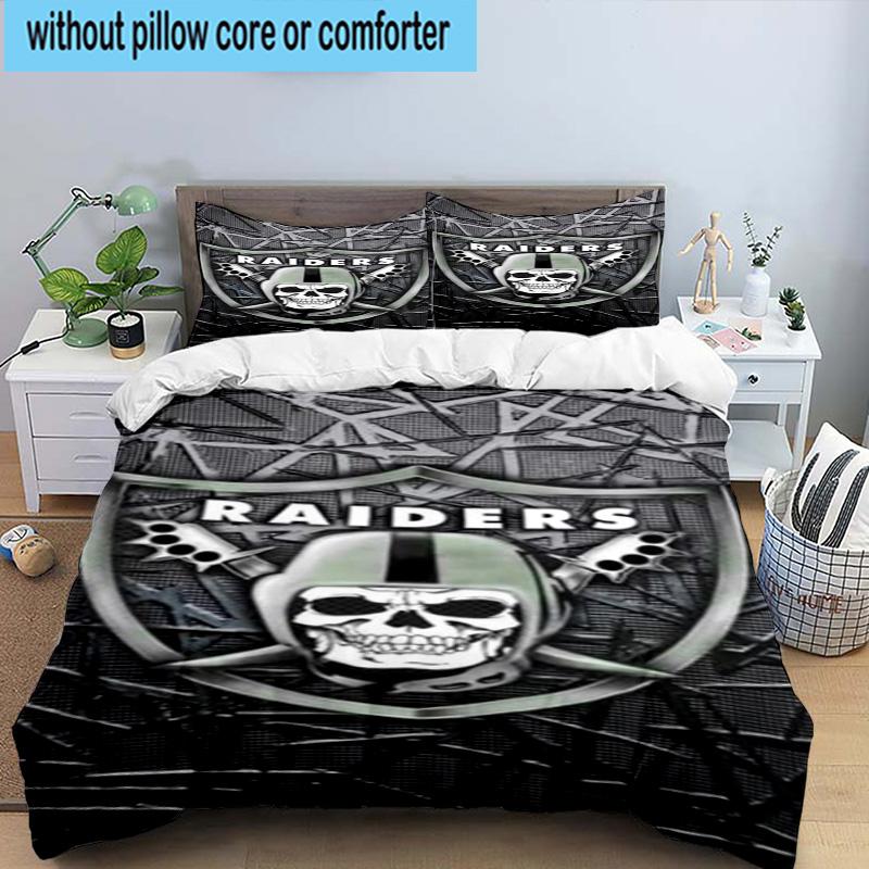 3PCS Rai-ders Football Legacy 3pcs Bedding,Including 3PCS Duvet Cover And 2pcs Pillowcases Perfect for Christmas,Ideal for Bedroom, Dormitory