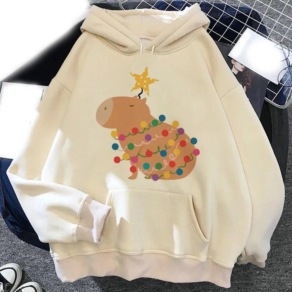 Kawaii Capybara Printed Hoodies Unisex Women Graphic Funny Casual Hoodie Sweatshirts Oversized Pullovers Unisex Tracksuits Clothing