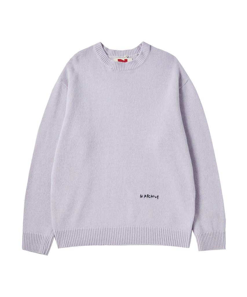 BEYOND CLOSET [Collection Line] Modular Collar Wool Knit Lavender