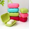 1pc Portable Travel Soap Box Sealed Waterproof Holder with Cover and Locking Buckle Solid Color Plastic Dish