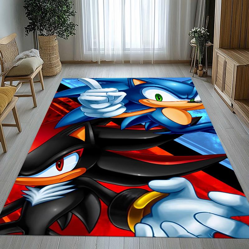 Retro S-Sonic Cartoon Games Living Room Non-Slip Area Rug Soft Carpet for Bedroom Kids Playroom Sofa,Home Decor Doormat Gift