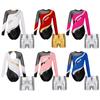 Kids Girls 2Pcs Gymnastics Dance Outfits Long Sleeve Leotards with Shorts Athletic Unitards