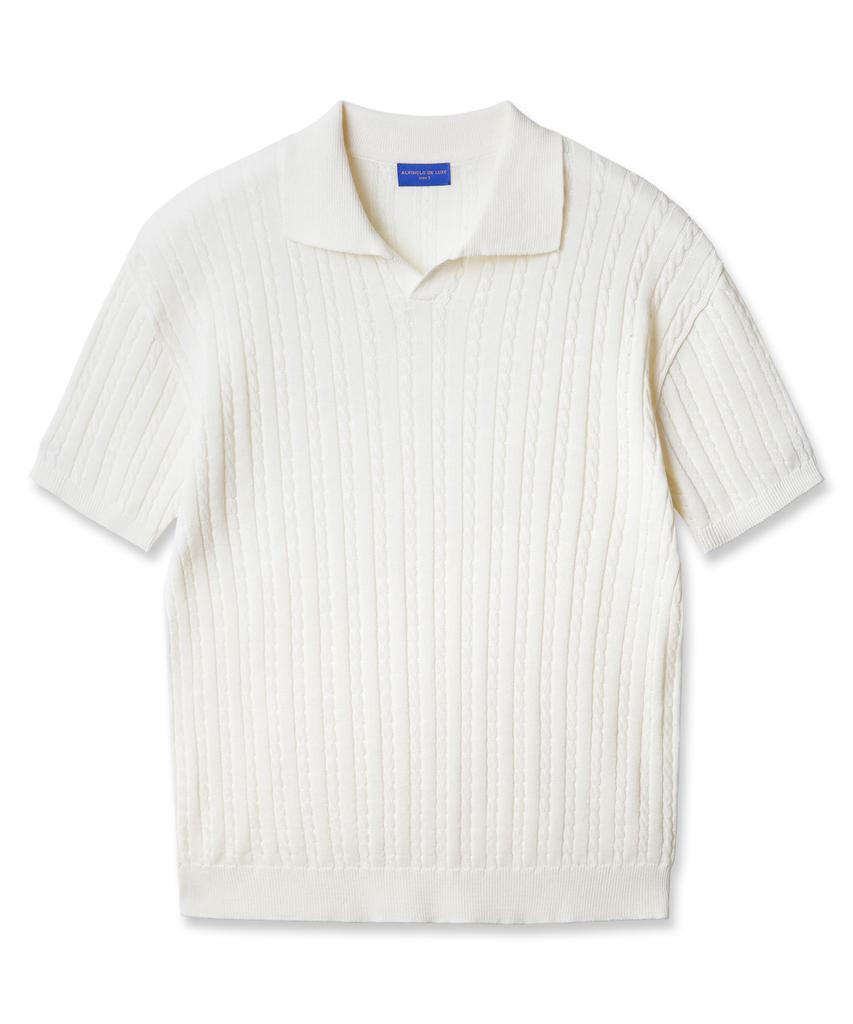 ALVINCLO [Deluxe] Summer Open Collar Cable Knit Dlx1520 (4 Colors)
