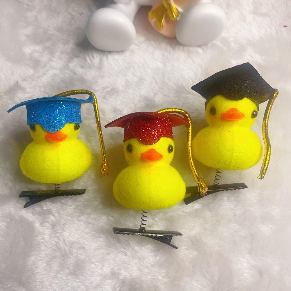 Заколки-цветы с цыплятами, банты, мультяшные заколки-уточки, модные заколки для волос в виде уток для детей