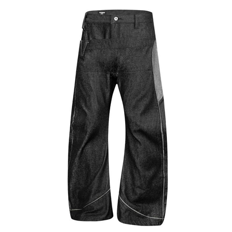 Mens Original Denim Slim Fit Jeans Streetwear Loose Wide Leg Pants Casual Trousers
