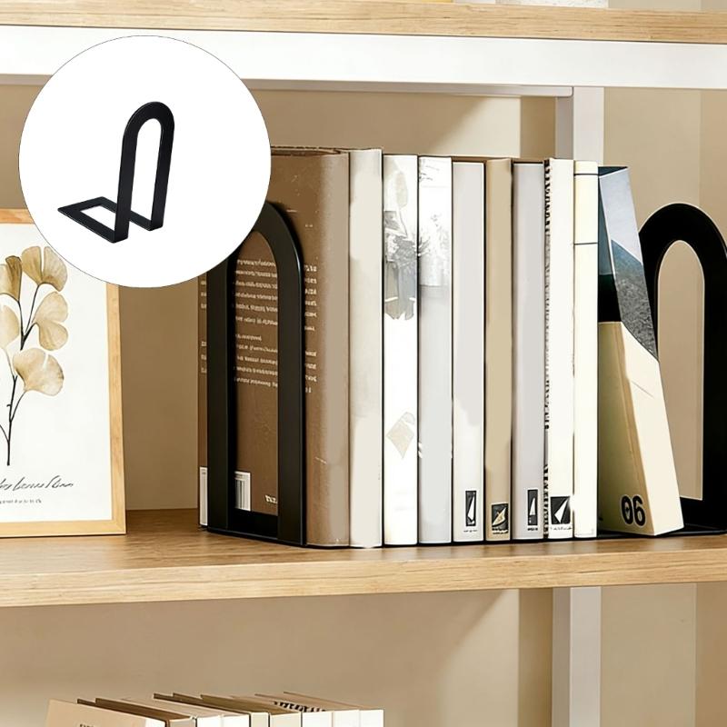 6 шт. Прочные металлические подставки для книг Декоративные стопоры для книг Экономия места Настольный органайзер для журналов Книг Альбомов Папок