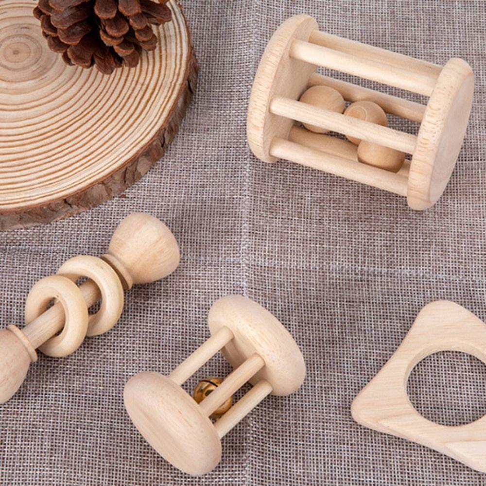 Радужные кольца Музыкальный колокольчик Погремушка Игрушка Раннее обучение Деревянные кольца Музыкальные инструменты Игрушка для малышей