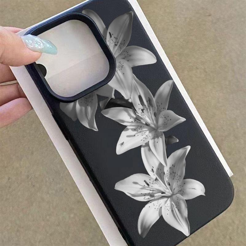 Чехол для телефона с узором «Белая лилия и личи» для iPhone 17 16 15 14 13 12 11 Pro Max XS XR Plus 17 Air 16 17 Pro Мягкий силиконовый ТПУ чехол