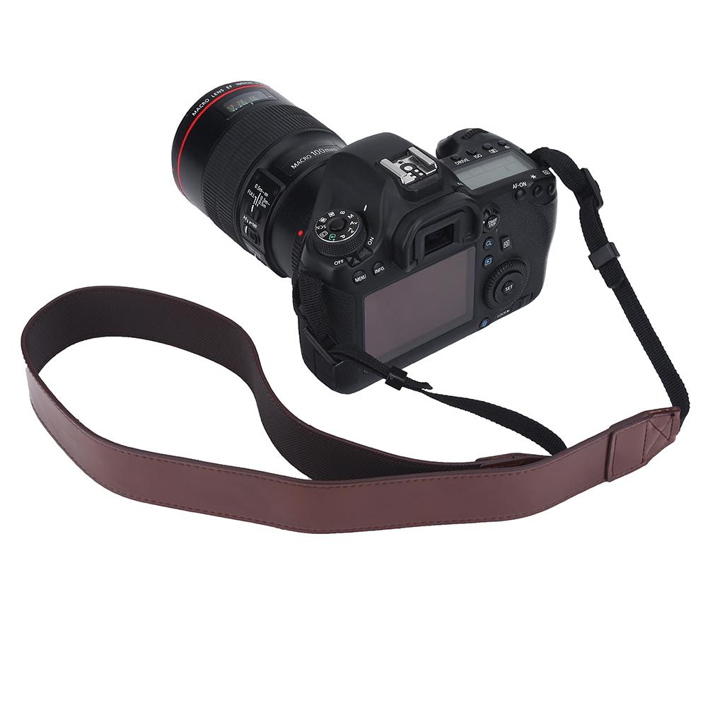 Универсальный регулируемый ремень для камеры из искусственной кожи на плечо и шею, аксессуар для фотосъемки, кофе