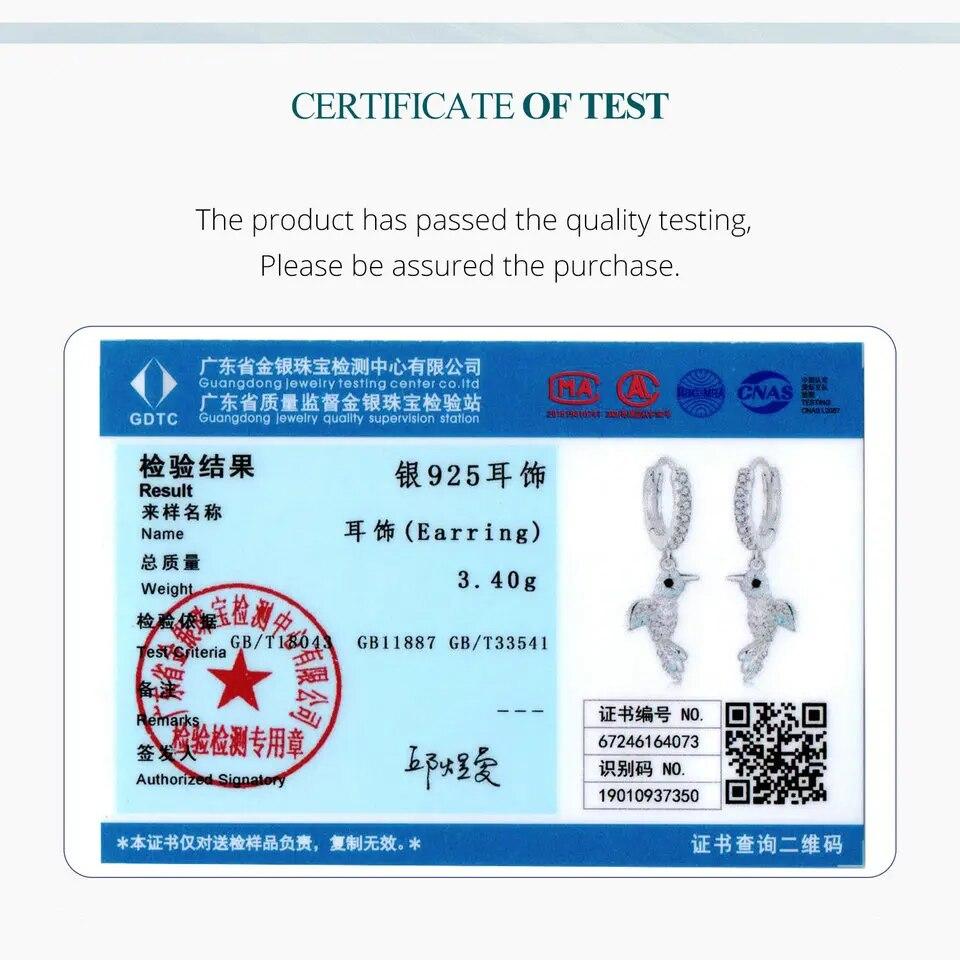 BAMOER, серьги-кольца из стерлингового серебра 925 пробы с 3D фианитами и птицами для женщин и девочек-подростков, гипоаллергенные серьги, классические модные украшения