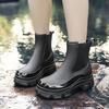 Women Waterproof Boots New Style Elastic Mouth Ankle Boots Mid Top Rain Shoes Non Slip Outdoor Indoor Chelsea Water Boot Woman