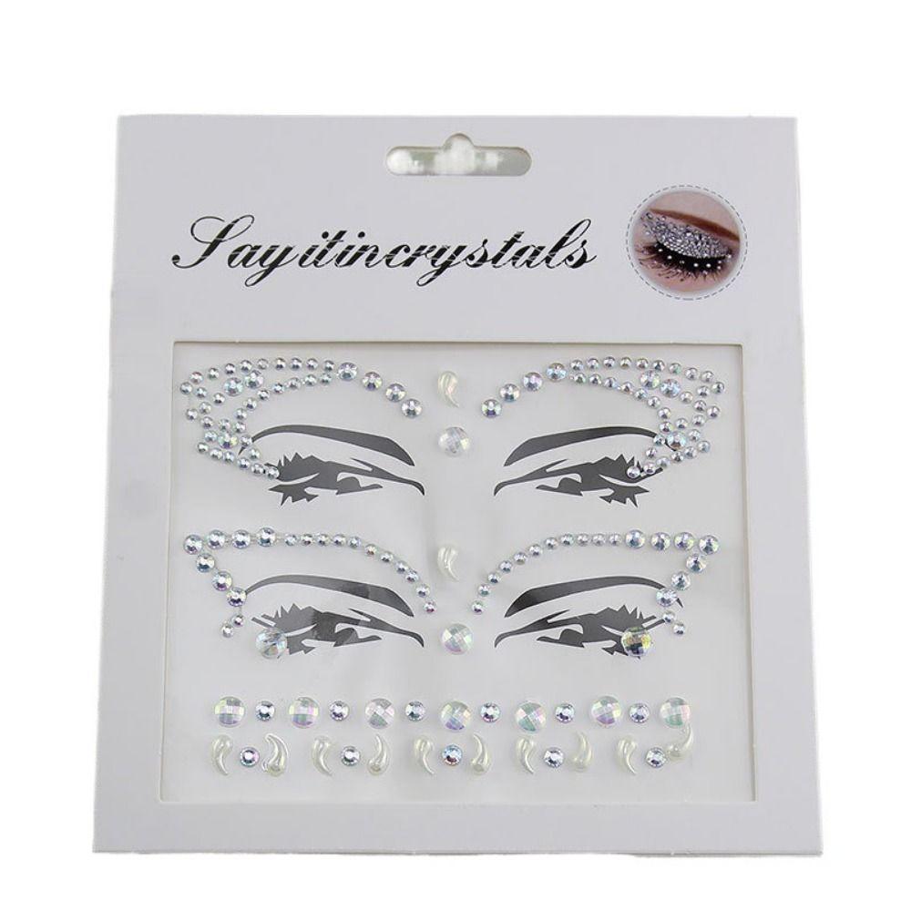 Disposable 3D Face Tattoo Crystal Sticker Fashion Temporary Tattoo Sticker Girls