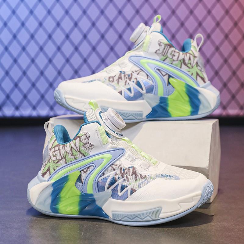 Boys Basketball Shoes Kids Non-slip Wear-resistant Soft Sole Sports Sneakers 7-16 Years Old