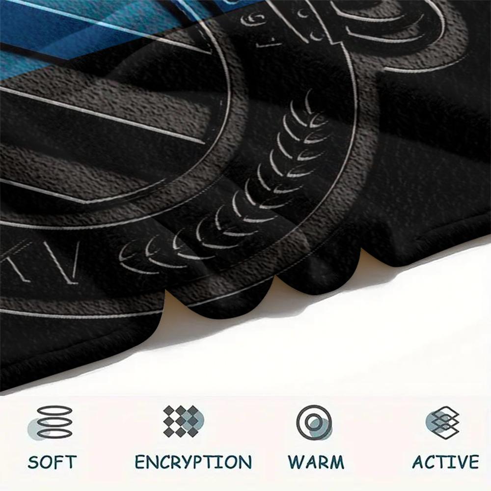 1Pc Club Brugge K V Print Flannel Blanket, High quality Comfortable for All Seasons, Home Decor, Warmth and Comfort, Perfect for Christmas Gifts