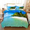 3D Hawaiian Vacation Style Bedding Sea View Down Duvet Covers Pillowcases 2/3pc King Queen Bed Duvet Covers Set, Home Textile Gifts