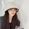 Новая темпераментная шляпа-ведро женская простая косметика маленькая универсальная шляпа-ведро теплая шляпа для лица милая пушистая шляпа-ведро