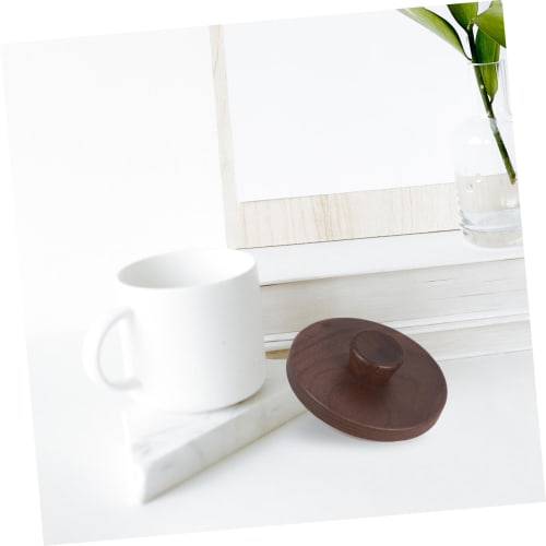 LABRIMP Nuts Wooden Cup Cover for Drinks, Coffee Mug Lid, Sealing Lid Button, Wooden Water Cup Lid, Mug Cover, Cup