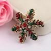 Christmas Snowflake Brooch Creative Gift European and American Colored Crystal Brooch Jewelry Suit Decoration Chest Flower Gifts