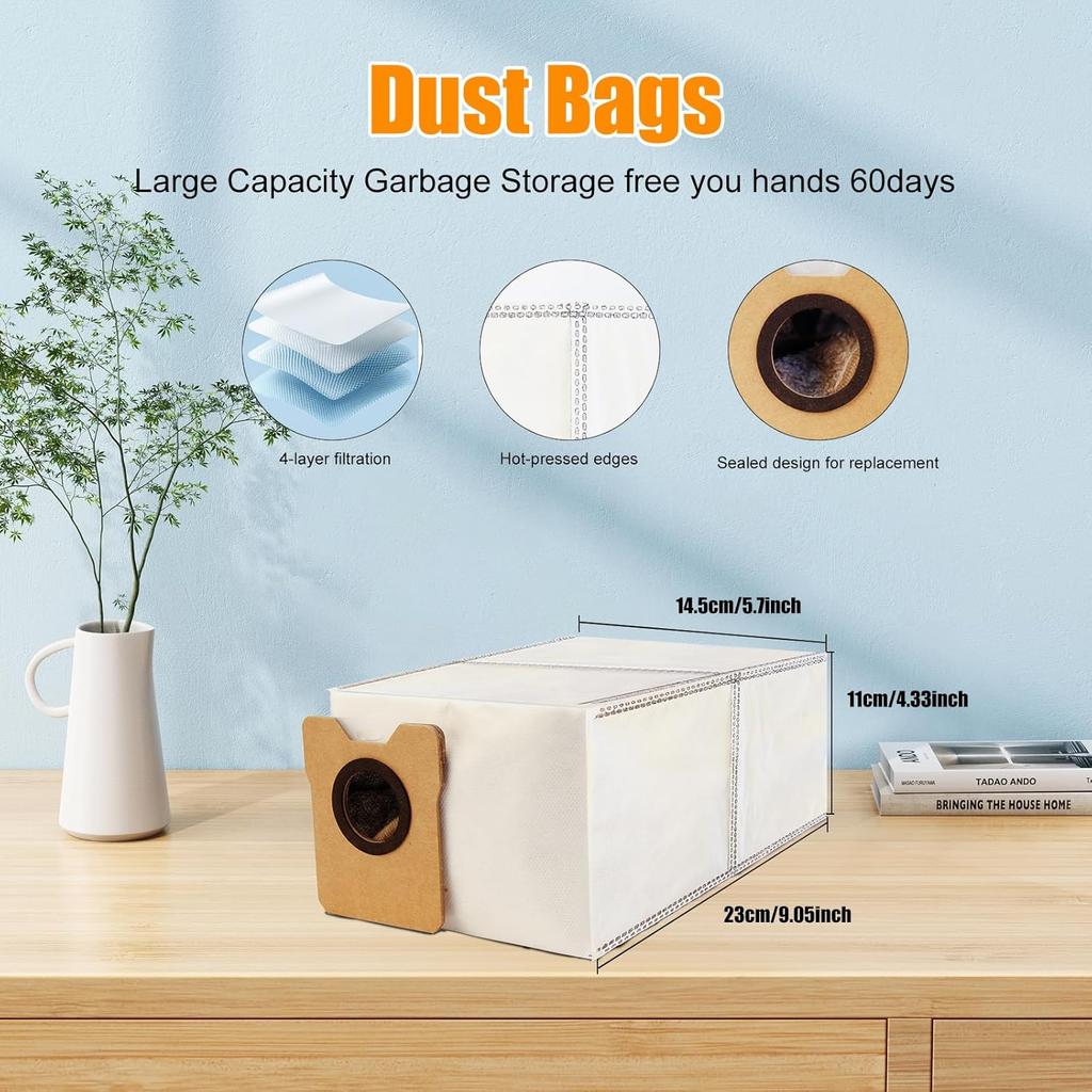 20 шт. Наборы для замены для пылесоса Eufy Omni C20, 1 основная щетка, 4 HEPA-фильтра, 6 боковых щеток, 4 накладки для швабры, 3 пылесборника, 1 чистящий инструмент