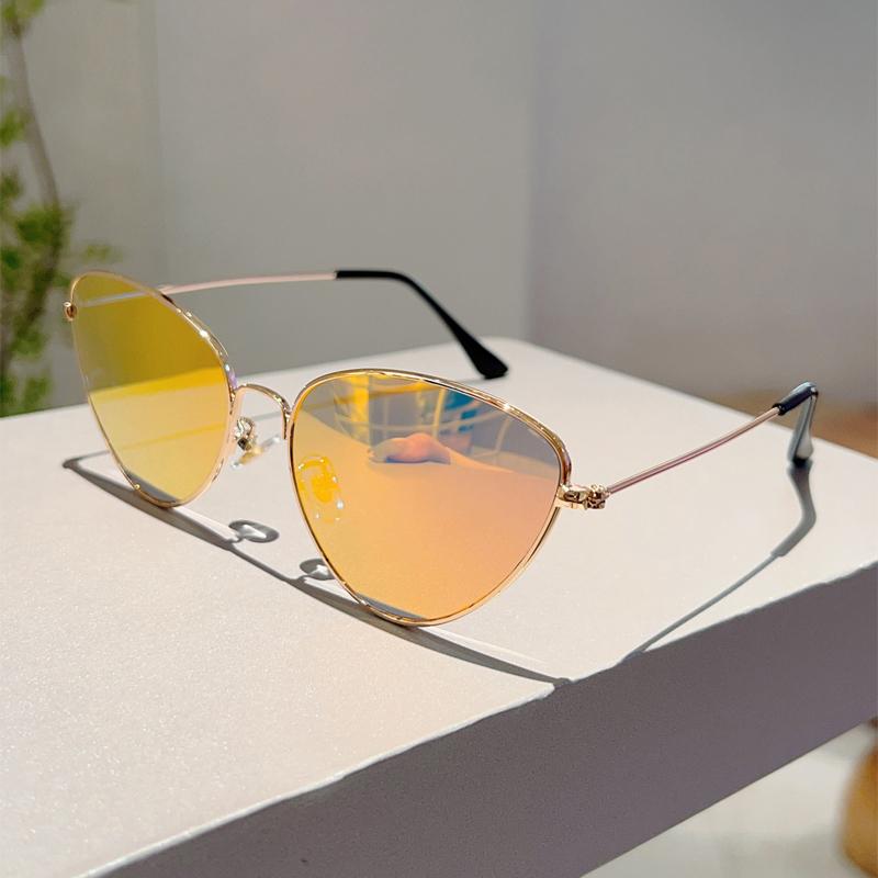 Винтажные солнцезащитные очки «кошачий глаз» женские модные зеркальные уличные повседневные солнцезащитные очки в стиле ретро, трендовые, дизайн люксового бренда