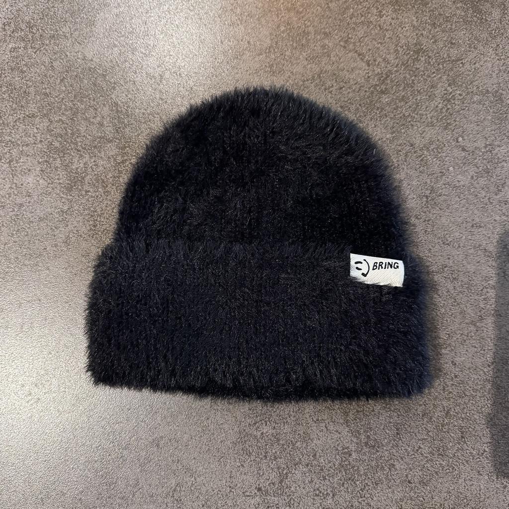 Женская вязаная шапка-бини с теплым дышащим норковым полотном для повседневной носки