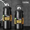 1500ML Portable Thermos with Straw Outdoor Sport Stainless Steel Thermal Mug Tumbler Travel Vacuum Flasks Cold Hot Water Bottle