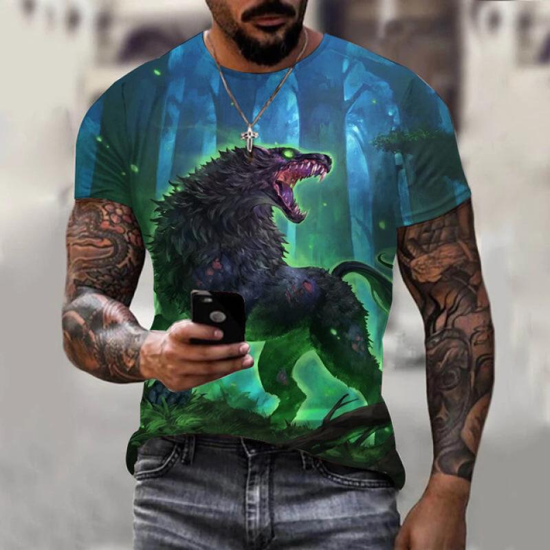 Мужская футболка с 3D принтом в стиле хип-хоп, футболка с короткими рукавами, топ-стрит, Harajuku, круглый вырез, летняя повседневная одежда