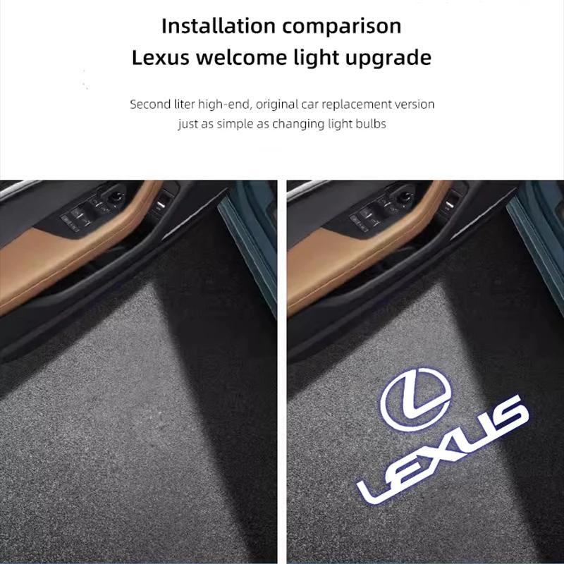 BJYL6 Interior Stickers Car HD Projector Door Light Welcome Lamps Accessories For Lexus F SPORT ES RX NX LS UX LM LX GX LC RZ IS CT GS