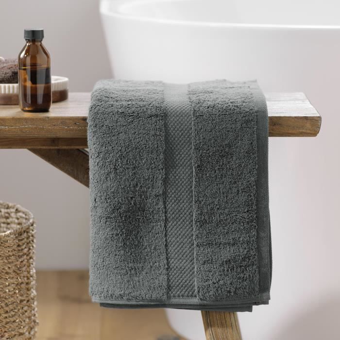 Serviette de toilette - Elegante - Anthracite - 50 x 90 cm - 100% coton - Oeko-Tex®