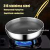 28cm Frying Pan Non-stick Wok 316 Stainless Steel Honeycomb Home Steak Gas Stove Pot Induction Cooking Saucepan Kitchen Cookware