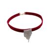 Red Bow Choker Zinc Zinc Alloy Velvet Collar Necklaces Elegant Bowknot Earrings  New Year