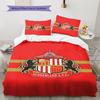 Постельное белье с узором Sunderland AFC, Комплект с одеялом, Пододеяльник, Наволочка, Домашний подарок на день рождения (1 пододеяльник + 2 наволочки, без наполнителя)