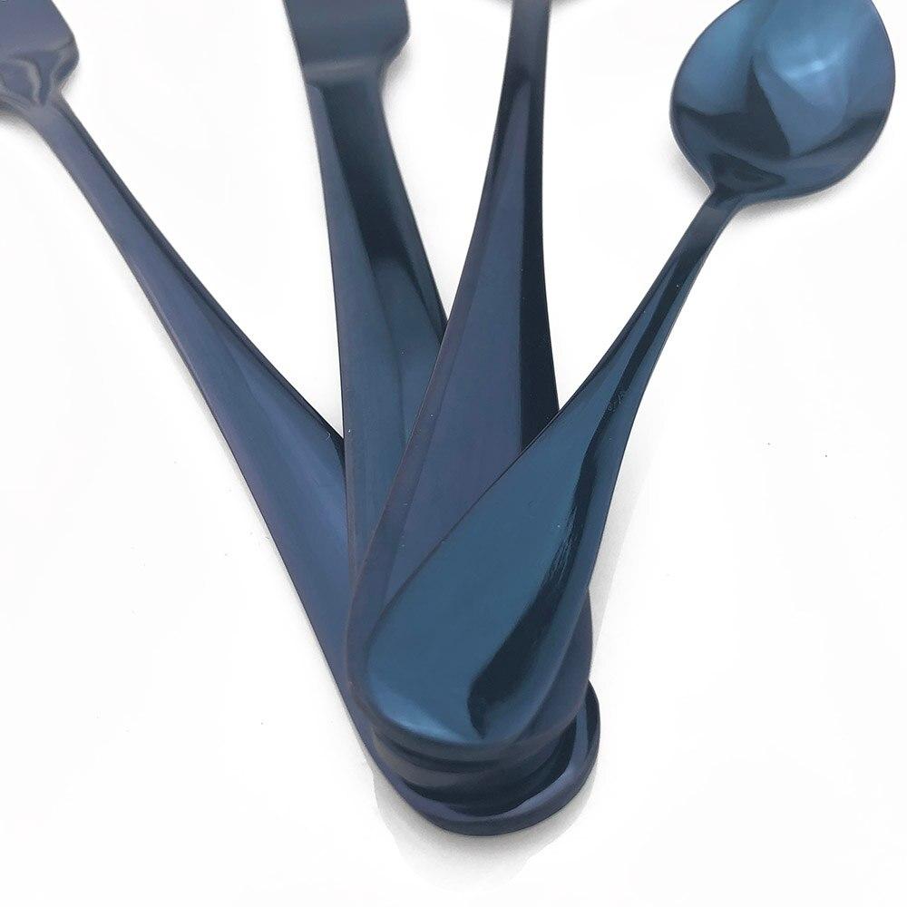 4Pcs/Set Colorful Flatware Light Portable Stainless Steel Blue Knife Forks Spoons Dinner Western HQ Picnic Rainbow Cutlery Set