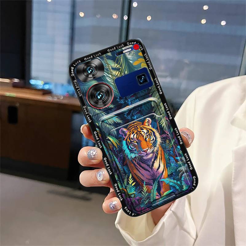 Защитная задняя крышка чехол для телефона для ZTE Nubia Z60 Ultra ТПУ милый силиконовый прочный слот для карт мягкий чехол сумка для карт граффити